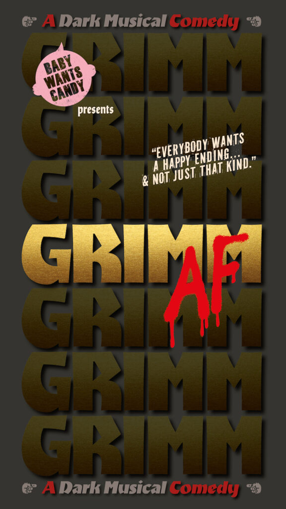 graphic logo of Gimm AF in gold and red